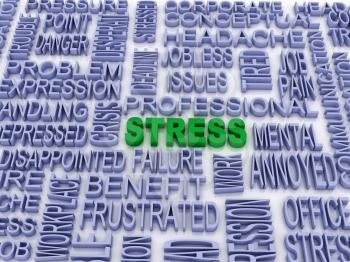 Royalty Free Clipart Image of a Stress Word Cloud