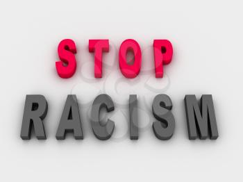 Royalty Free Clipart Image of the Words Stop Racism