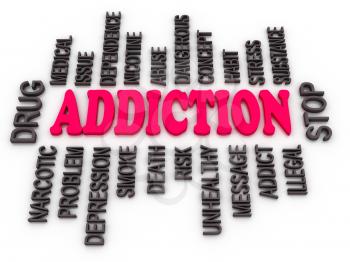 Royalty Free Clipart Image of an Addiction Word Cloud
