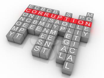 Royalty Free Clipart Image of Corruption Word Collage
