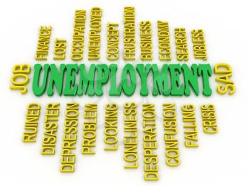 Royalty Free Clipart Image of an Unemployment Word Collage