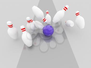Royalty Free Clipart Image of a Bowling Strike