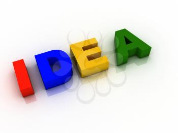 3d imagen about word Idea