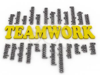 3d imagen a word cloud of teamwork related items 