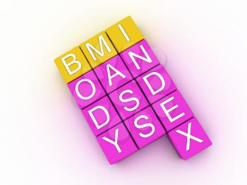 3d illustration of BMI ( Body Mass Index) 