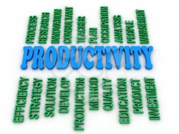 3d image Productivity concept word cloud background