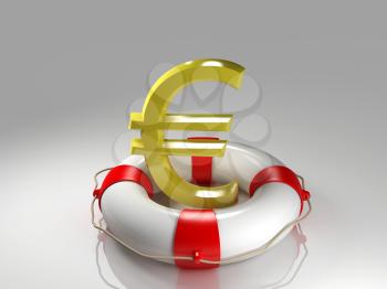 Euro sign in the lifebuoy