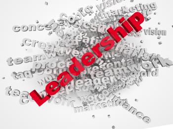 Leadership word cloud illustration. Word collage concept.