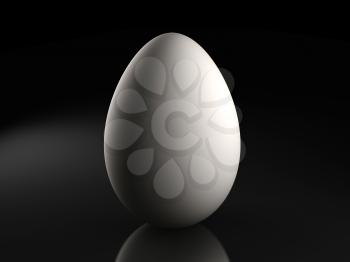 3d illustration of an egg in a dark background