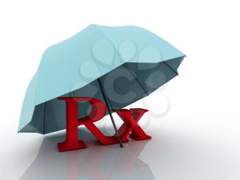 3d imagen RX pharmacy medical symbol 