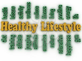 3d imagen healthy lifestyle issues concept word cloud background