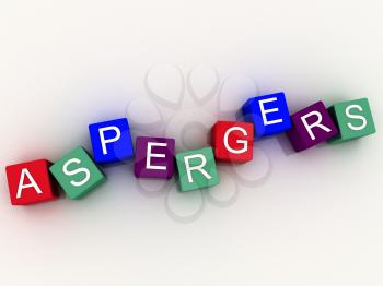 3d imagen Aspergers, scognitive behavior and autism spectrum.