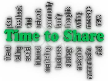 3d imagen Time to Share issues concept word cloud background