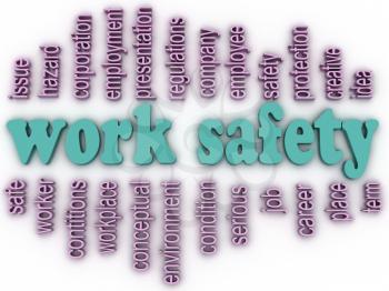 3d imagen Work safety  concept word cloud background
