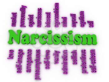 3d image Narcissism concept word cloud background