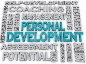 3d imagen Personal development  issues and concepts word cloud background