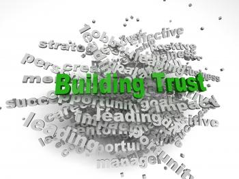 3d imagen Building Trust concept in word tag cloud on white background