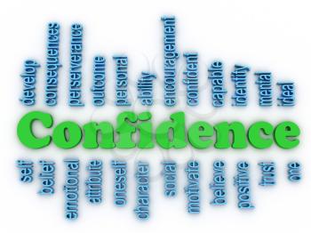 3d image Confidence in Personal Belief concept word cloud background
