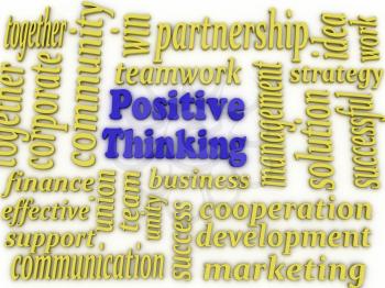 3d image Positive Thinking concept word cloud background