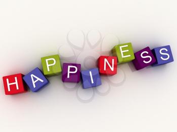 3d image Happiness  issues concept word cloud background