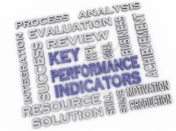3d image Key Performance Indicators issues concept word cloud background