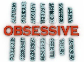 3d imagen Obsessive  issues concept word cloud background