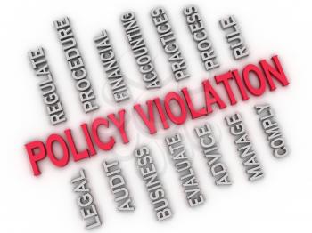 3d image Policy Violation issues concept word cloud background