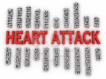 3d imagen heart attack   issues concept word cloud background