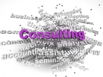 3d image Consulting issues concept word cloud background