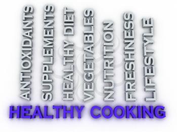 3d image Healthy Cooking issues concept word cloud background