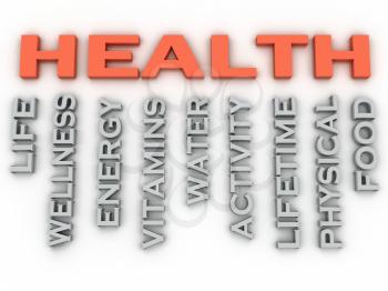 3d image HEALTH  issues concept word cloud background