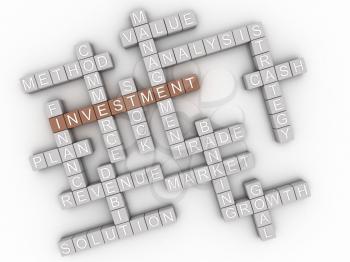 3d image Investment  issues concept word cloud background