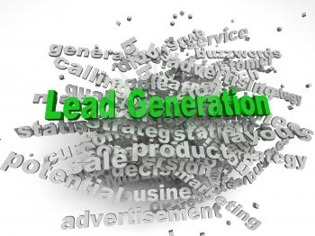 3d image Lead Generation  issues concept word cloud background