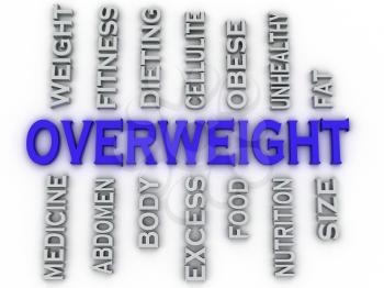 3d image Overweight  issues concept word cloud background
