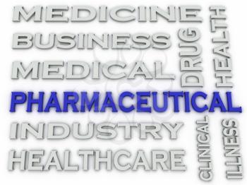 3d image Pharmaceutical industry  issues concept word cloud background