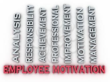 3d image employee motivation  issues concept word cloud background