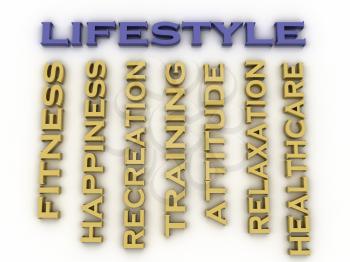 3d image Lifestyle issues concept word cloud background