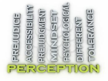 3d image Perception issues concept word cloud background