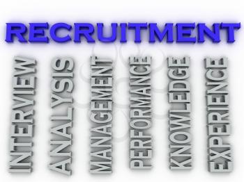 3d image recruitment issues concept word cloud background