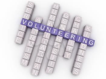3d image Volunteering  issues concept word cloud background