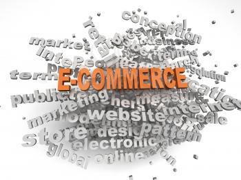 3d image E-COMMERCE  issues concept word cloud background