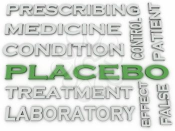 3d image placebo treatment   issues concept word cloud background