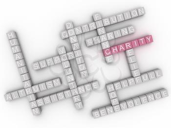 3d image Charity  issues concept word cloud background