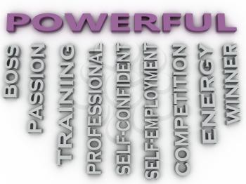 3d image Powerful  issues concept word cloud background