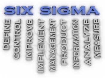3d image Six sigma  issues concept word cloud background
