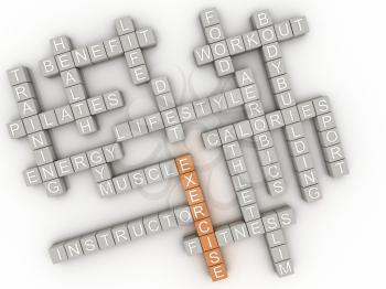 3d image Exercise  issues concept word cloud background