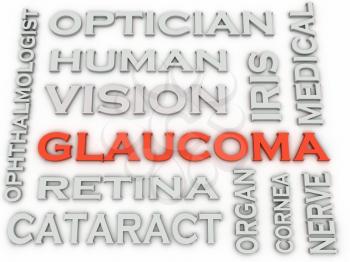 3d image Glaucoma  issues concept word cloud background