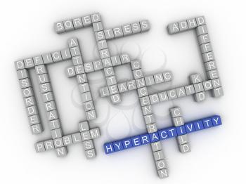 3d image Hyperactivity  issues concept word cloud background