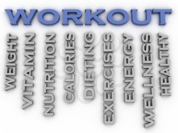 3d image Workout  issues concept word cloud background