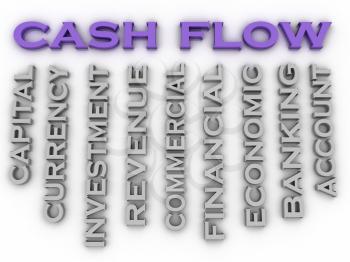 3d image cash flow   issues concept word cloud background